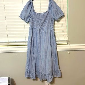 J.Crew Factory striped blue dress size large